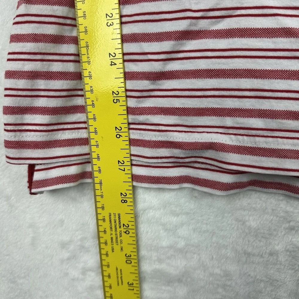 Daniel Cremieux Collection Large Mens Polo Shirt Red White Stripe Short Sleeve